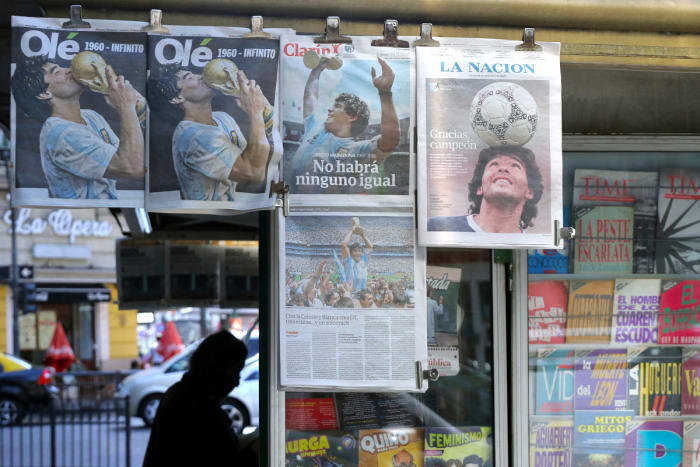 Maradona's death was front-page news on Nov. 26—and has remained so, loosely.